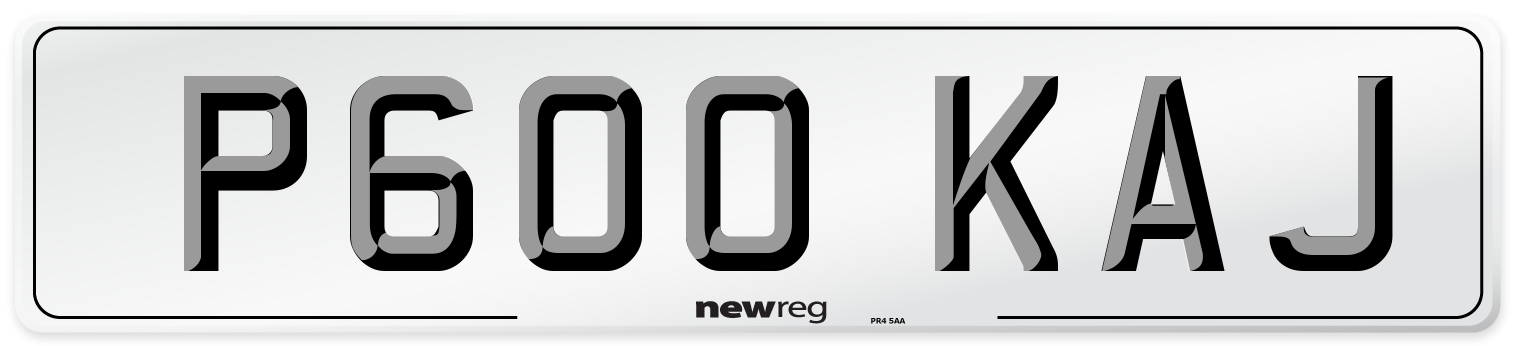 P600 KAJ Number Plate from New Reg